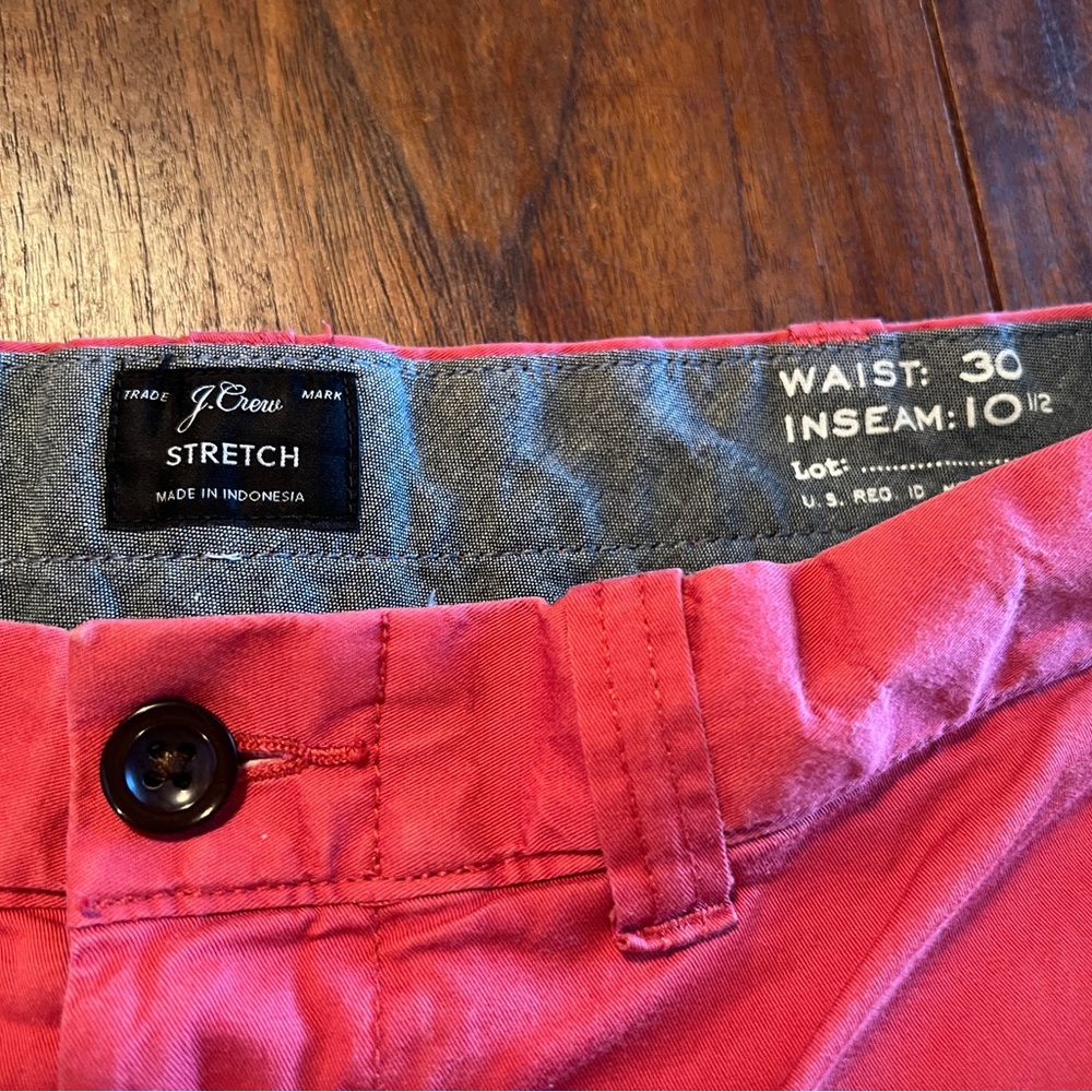 Men’s J Crew Stretch Chino Shorts, Size 30”